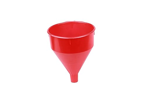 WirthCo 32006 Funnel King Red Polyethylene Funnel with Screen/Strainer, Funnel for Oil, Fuel, Gas, and Automotive, Large 6-quart Capacity by Wirthco+Engineering%2C+Inc.
