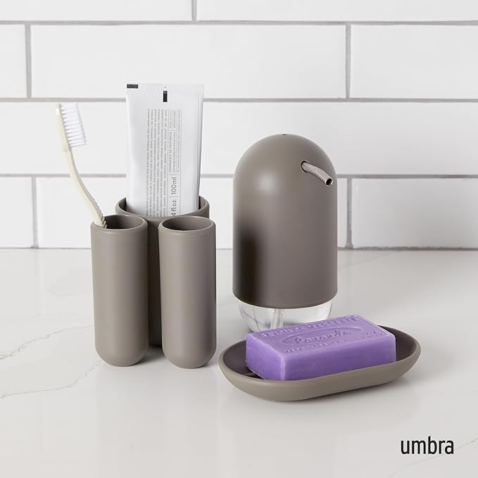 Umbra Touch Soap Dispenser Pump 13 oz (384 ml) Capacity for Liquid Soap or Hand Sanitizer, Easy to Refill, Grey - Image 2