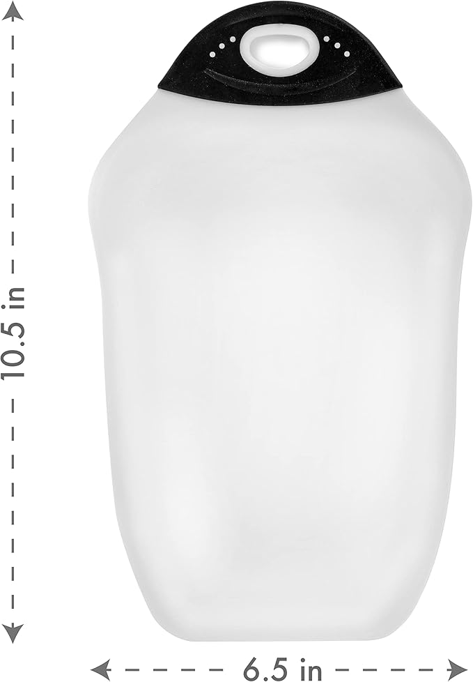 Dexas Chop & Scoop Cutting Board, Small 6.5 by 10.5 inches, White with Black Handle - Image 3