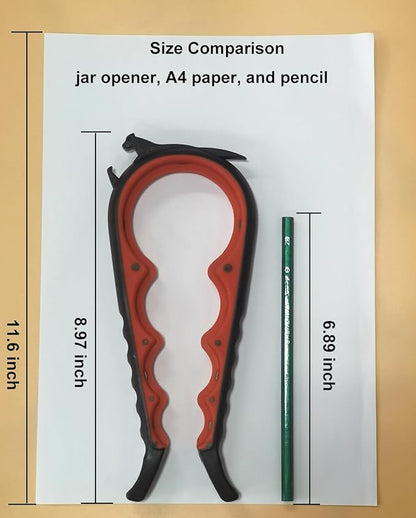 Otstar Jar Opener Bottle Opener and Can Opener for Weak hands, Seniors with Arthritis and Anyone with Low Strength, Mutil Jar Opener Get Lids Off Easily (Black and Red) - Image 9