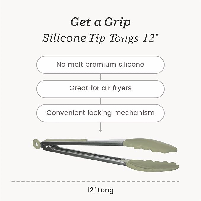 Starpack 'Get a Grip' Silicone Kitchen Tongs for Cooking 12 Inch - BBQ Silicone Tongs for Grill Heat Resistant to 600°F - Stainless Steel Utensils with Non Stick Rubber Tips for Serving Food - Image 4
