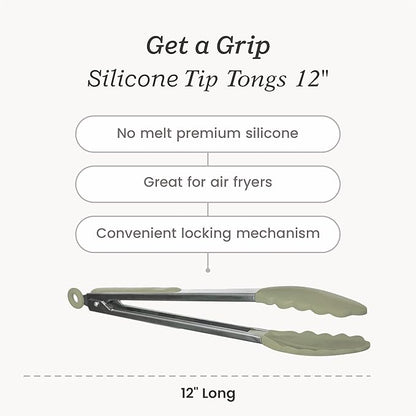Starpack 'Get a Grip' Silicone Kitchen Tongs for Cooking 12 Inch - BBQ Silicone Tongs for Grill Heat Resistant to 600°F - Stainless Steel Utensils with Non Stick Rubber Tips for Serving Food - Image 4