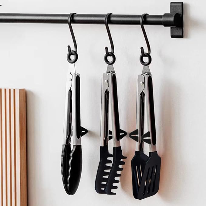 Kitchen Tongs, 9 Inch Tongs for Cooking with Silicone Tips, Food Grade Small Silicone Tong, Mini Serving Tongs for Nonstick Pans, BBQ, Salad, Set of 3, Black - Image 5