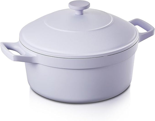 BEZIA 5.7 Quart Nonstick Ceramic Stock Pot with Lid for Family Cooking, Induction Cooking Pot with Smart-Vent Braising, Easy Cleanup, Perfect for Side Dishes, Daily Meals & Camping