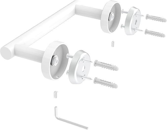 RARXTR White Toilet Paper Holder SUS304 Stainless Steel Double Post Pivoting Toilet Paper Roll Holder Wall Mounted Toilet Tissue Holder for Commercial Bathroom RV Brushed Brass Finish