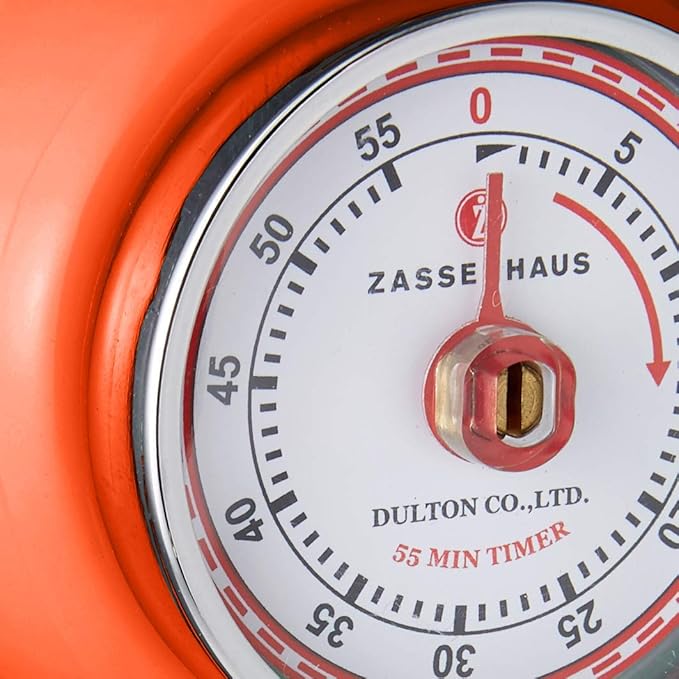 Zassenhaus Magnetic Retro Kitchen Timer, Classic Mechanical Cooking Timer (Orange), 2.75-Inch - Image 3
