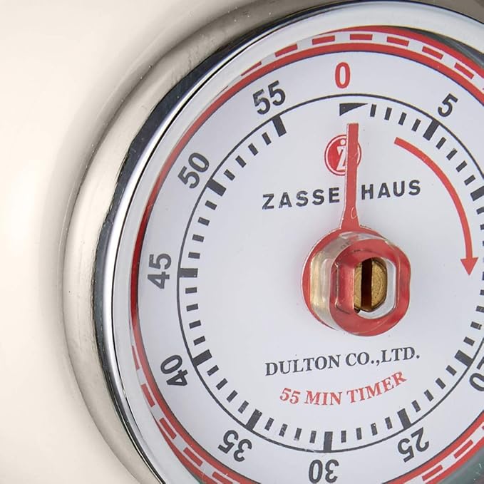 Zassenhaus Magnetic Retro Kitchen Timer, Classic Mechanical Cooking Timer (Cream) - Image 3