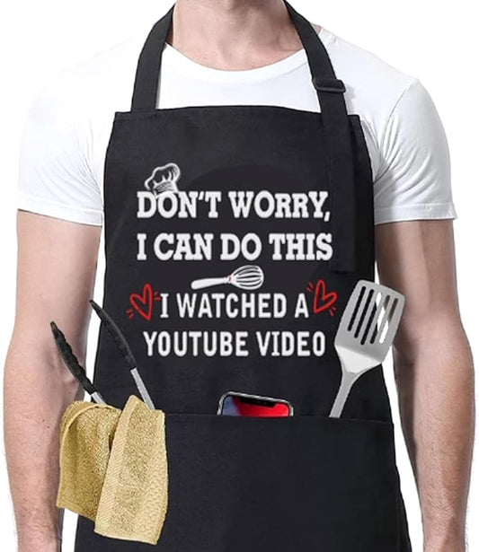 ONFAON Funny Apron for Men Women, Father's Day Gifts, Gifts for Mom,Birthday Gifts for Men Women，Cooking Grilling Apron