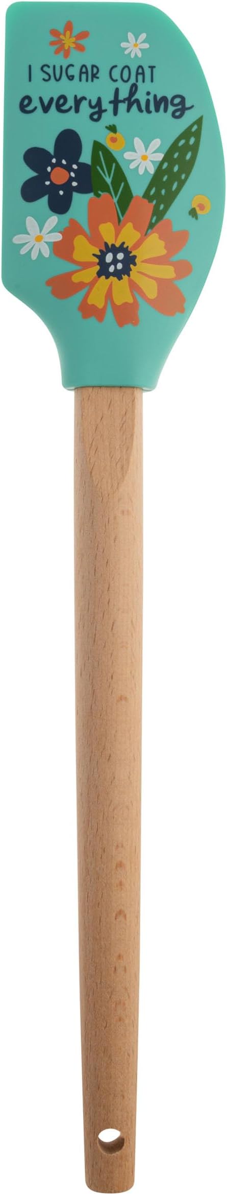 Karma, Silicone Spatula with Wood Handle Heat Resistant, Baking, cooking and Mixing Spatulas, Modern Farmhouse Kitchen Décor, Gift for Chef, Cooks, Housewarming Gift, Shelly Floral
