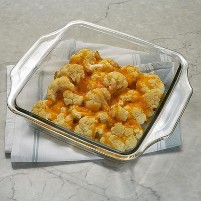 Anchor Hocking 8 Inch Square Cake Dish with TrueLock Locking Lid Bakeware, Clear - Image 5