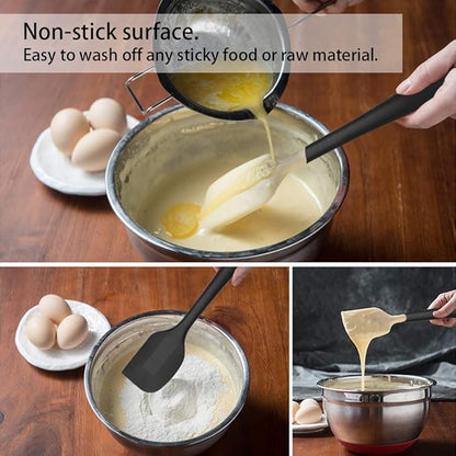 8 Inch Silicone Spatula Set, Food Grade High Temperature and Heat Resistant Spatulas, Dish-wash Safe, Rubber Kitchen Spatulas, Non-stick(Set of 4)