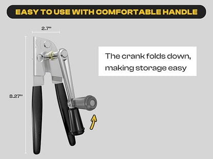 Heavy Duty Can Opener with Magnet – Commercial Can Opener Manual for Seniors, Hand Held, Sharp Blade, Smooth Edge – Folding Knob for Easy Storage, Built in Bottle Opener - Image 2