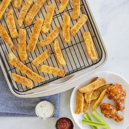 Nordic Ware Oven Crisp Baking Tray 2pc Set Includes Pan and Rack; Natural Aluminum For Air Frying, Crisping, Broiling, Baking; Cooking Surface 17 x 12 Inches - Image 5