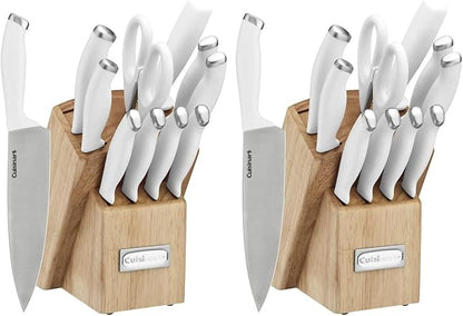 Cuisinart Block Knife Set, 12pc Cutlery Knife Set with Steel Blades for Precise Cutting, Lightweight, Stainless Steel, Durable & Dishwasher Safe, C77SSW-12P (Pack of 2) by Cuisinart