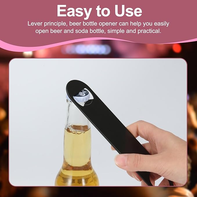 WEGAZ-15 Pack 7inch Black Stainless Steel Flat Beer Bottle Opener,Stainless Steel - Image 4