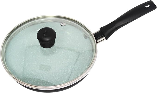IMUSA 6.3” Gray Speckled Ceramic Mini Fry Pan with Glass Lid – PFAS Free Nonstick Small Skillet for Eggs, Mini Omelets, Crepes & Single Servings, Matte Black Exterior by Unknown