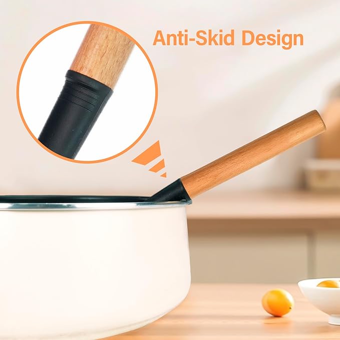 4PCS Silicone Cooking Utensils Set, Large Nonstick Spatula Spoons Set with Wooden Handle, Silicone Cooking Spatula Set, Heat Resistant Solid and Slotted Turners, Serving Spoon(Black)