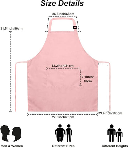 15 Pcs Adult Aprons Bulk with Pockets Adjustable Bib Chef Apron for Women Men Painting Cooking Crafting (S/L) - Image 5
