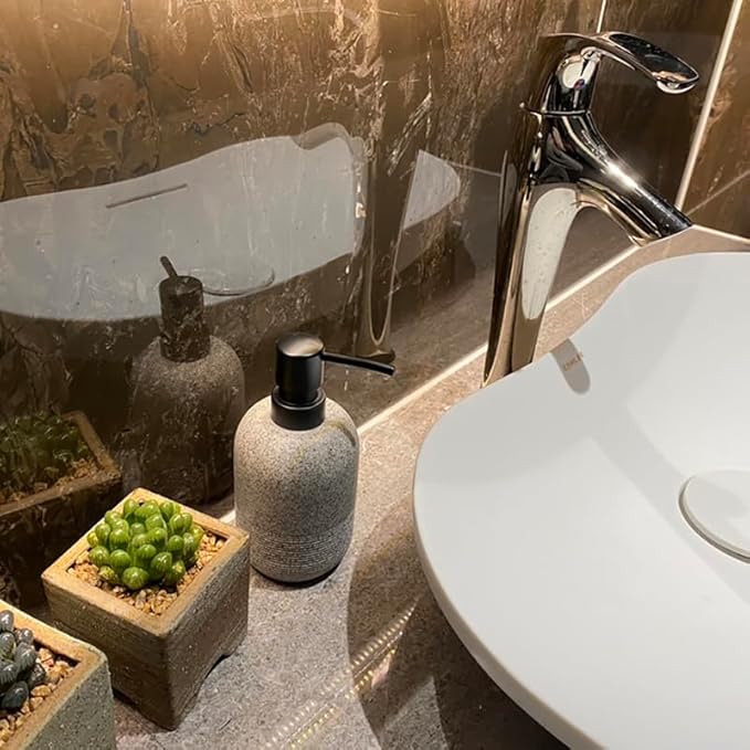 GalDal Soap Dispenser Grey,Hand Soap Lotion Dispenser for Bathroom Countertop,Soap Dispenser for Kitchen. - Image 3