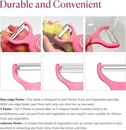 3-in-1 Electric Peeler | Auto Blade for Fruits/Vegetables | 3 Interchangeable Blades | Type-C Charging,Battery Capacity 1500 mAh | Kitchen, Travel, Camping - Image 6