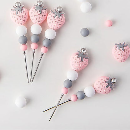 Icing Pin, Scriber Needle for Cake Decorating Strawberry Beaded Cookie Decoration Pin Professional Sugar Stir Pin for Baker