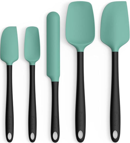 Coukre Silicone Spatula Set of 5,High Temperature Resistant, Food Grade Silicone, Dishwasher Safe, for Baking, Cooking (Aqua Green) by Coukre