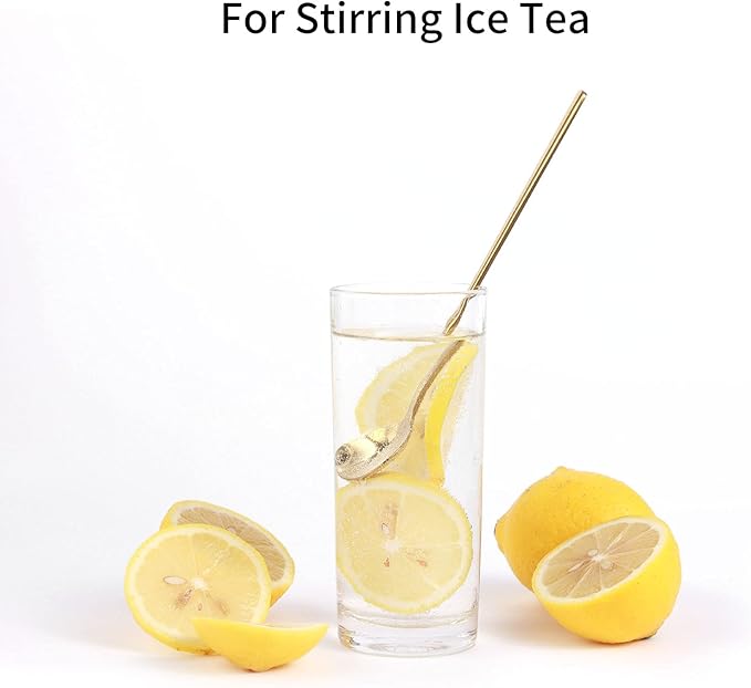 4 PCS 6.7 Inches Coffee/ Tea Spoons Long Handle, Gold, Ice Tea, Espresso Stainless Steel Long Spoons for Stirring - Image 4