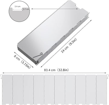 Camp Stove Windscreen, Ohuhu Camping Stove Windscreen 8/10/12 Plates Aluminum Folding Portable Camping Stove Windshield Grill Wind Screen for Camp with Carry Bag for Camping Hiking Picnic Backpacking
