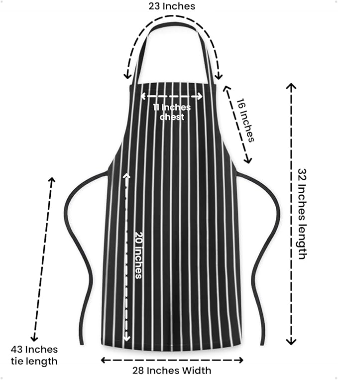 Avalon Kitchen Aprons for Men - 100% Polyester Chef Apron Women with Extra Long Ties - Cooking Aprons for Women & Mens Apron - Image 6
