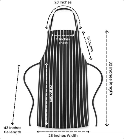 Avalon Kitchen Aprons for Men - 100% Polyester Chef Apron Women with Extra Long Ties - Cooking Aprons for Women & Mens Apron - Image 6