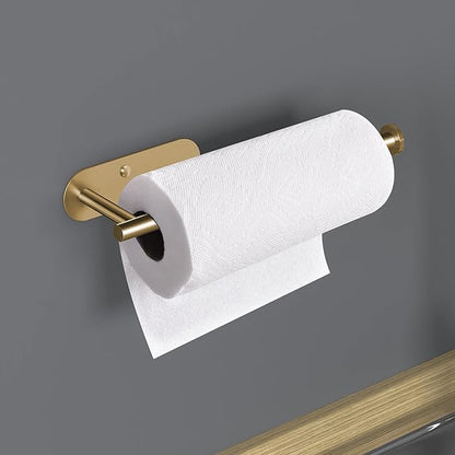 VAEHOLD Adhesive Paper Towel Holder Under Cabinet Wall Mount for Kitchen Paper Towel, Paper Towel Roll Holder Stick to Wall, Stainless Steel (Gold) - Image 6