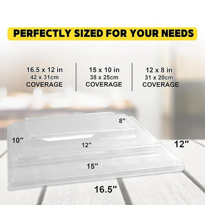 Set of 3 Acrylic Cutting Board with Counter Lip, Clear Cutting Board Set for Countertop Protector, Non-Slip Dough Mat, Minimalist Kitchen Decor, House Warming Gifts New Home(16.5"x12"/15"x10"/12"x8") - Image 2