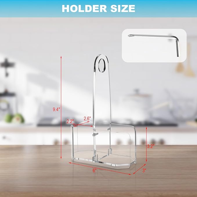Beautyflier Salt and Pepper Grinder Set Stand, Premium Acrylic Holder for Gravity Electric Pepper and Salt Grinder Set, Storage Holder Fit Grinders up to 2.2 IN in Diameter, Stand Only
