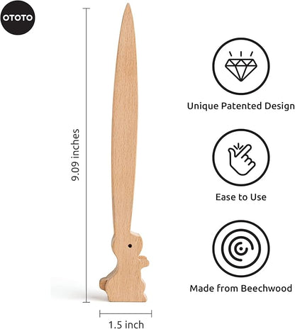 OTOTO Bernie Bunny Toaster Tongs - Rabbit, Salad Servers - Multipurpose Mini Tongs for Appetizers, Wood Utensils & Cute Kitchen Gadgets, Easter, White Elephant Gifts, Toast, Cute Kitchen Accessories
