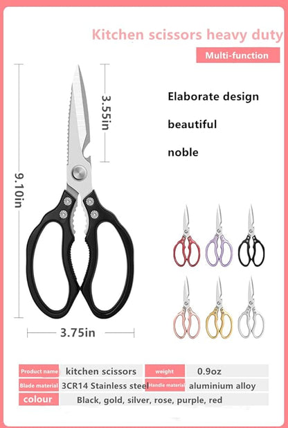 AWinjoy Heavy Duty Sharp Kitchen Scissors, Dishwasher Safe, Cooking Shears for Meat, Chicken, Fish, Poultry, Herb, Bread (Black) - Image 3
