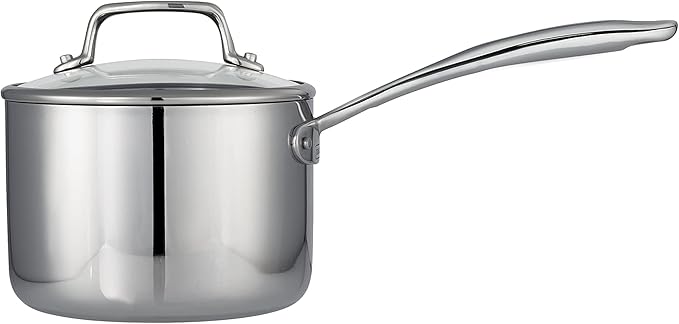 Tramontina Tri-Ply Clad Stainless Steel 2-Quart Small Sauce Pan with Glass Lid, Induction-Ready, Dishwasher-Safe, NSF-Certified - Image 2