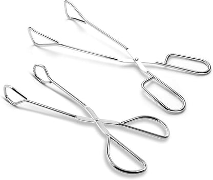 Hiash 9-Inch and 11-Inch Heavy Duty Stainless Steel Kitchen Tongs - Comfortable Ergonomic Grip, Scissor Design, Heat Resistant for BBQ and Cooking by Hiash