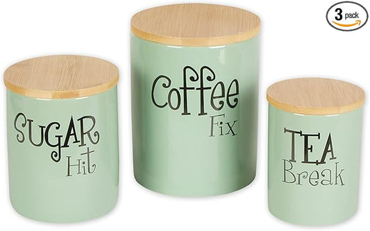 DII Kitchen Accessories Retro Collection Ceramics, Canister Set, Jadeite, 3 Piece by DII