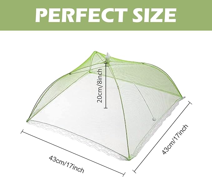 7 Pcs Food Covers for Outside, 17 inch Pop-up Umbrella Mesh Food Tents, for Outdoors Parties Picnics BBQs, Reusable and Collapsible Food Tents (Colorful)