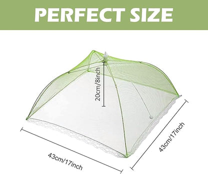 7 Pcs Food Covers for Outside, 17 inch Pop-up Umbrella Mesh Food Tents, for Outdoors Parties Picnics BBQs, Reusable and Collapsible Food Tents (Colorful)