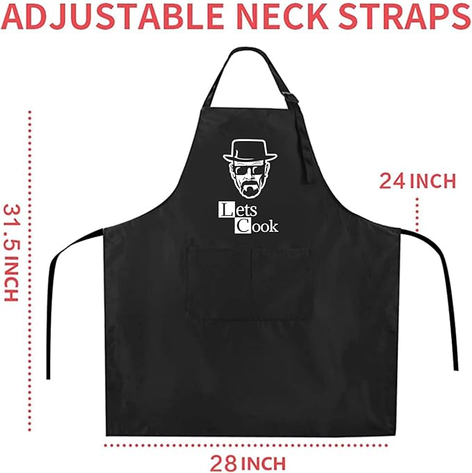 ZOORON Funny Cooking Chef Apron with Pockets BBQ Kitchen Work Aprons Birthday Father’s Day Grilling Gifts for Dad, Husband