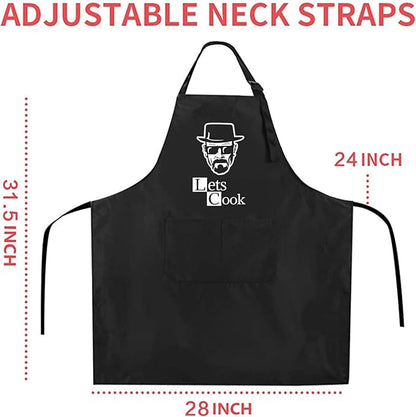 ZOORON Funny Cooking Chef Apron with Pockets BBQ Kitchen Work Aprons Birthday Father’s Day Grilling Gifts for Dad, Husband