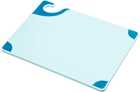 San Jamar Saf-T-Grip Cutting Board with Molded-in Ruler, Plastic Chopping Board for Kitchen, 9" x 12" x 0.35", 6 Count, Blue