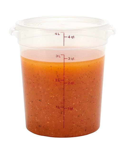 Cambro Food Storage Containers with Lids (BPA-Free) - 4 Quart - Food Grade Buckets with Lids (2 Pack) - For Dough Proofing and Brining (Translucent) - Image 5