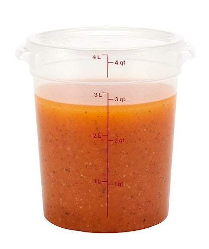 Cambro Food Storage Containers with Lids (BPA-Free) - 4 Quart - Food Grade Buckets with Lids (2 Pack) - For Dough Proofing and Brining (Translucent) - Image 5