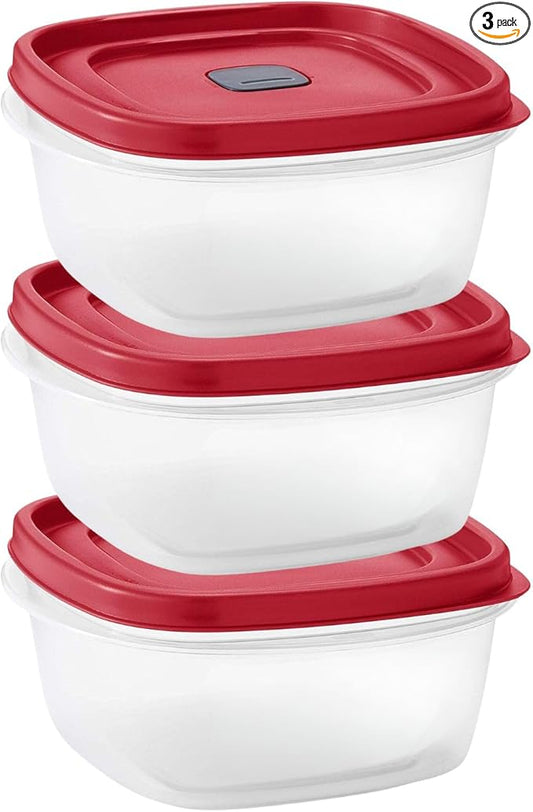 Tribello 5-Cup Food Storage Container with Vented Lid – BPA-Free Plastic, Microwave/Dishwasher/Freezer Safe – Reusable Stackable Meal Prep Container (40 oz) - 3 Pack