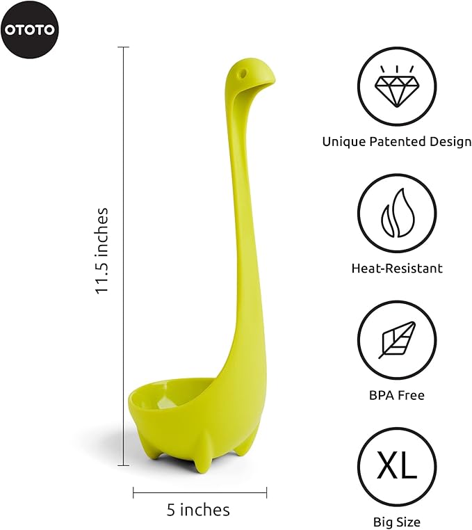 OTOTO The Original Nessie Soup Ladle - Funny Kitchen Gadgets, Loch Ness design, Cooking Gifts for Mom - Cute and Practical Kitchen Utensils - Unique Gifts for Women - Image 2