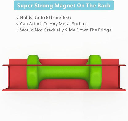 Magnetic Spice Rack For Refrigerator, Space Saving Magnetic Shelf For Fridge Red 2 Pack With Magnetic Paper Towel Holder - Image 3
