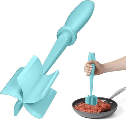 Meat Chopper, Upgrade Hamburger Smasher, Premium Heat Resistant Meat Masher for Ground Beef, Ground Turkey and More, Non Stick Mix Grinder-Aqua by PGYARD