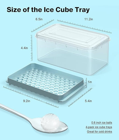 Ice Cube Trays for Freezer - Mini Round Ice Trays for Freezer with Lid and Bin, Small Tiny Crushed Nugget Freezer Trays for Chilling Drinks and Food Fresh - Image 5